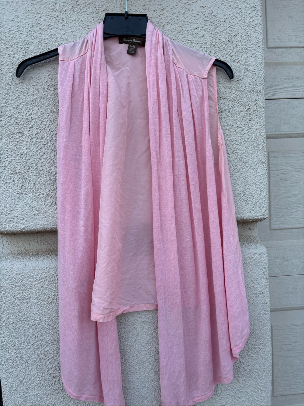 Tommy Bahama Light Pink Sleeveless Drape Cardigan